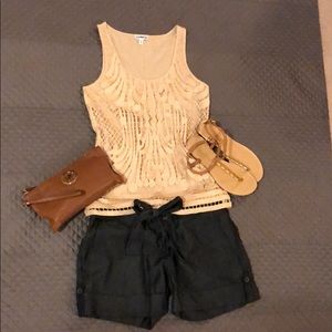 Express Metallic Gold Racerback Tank